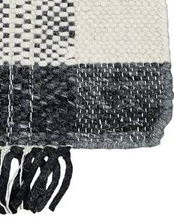 Outlet Beliani Tappeto KETENLI Bianco Lana Bianco Nero