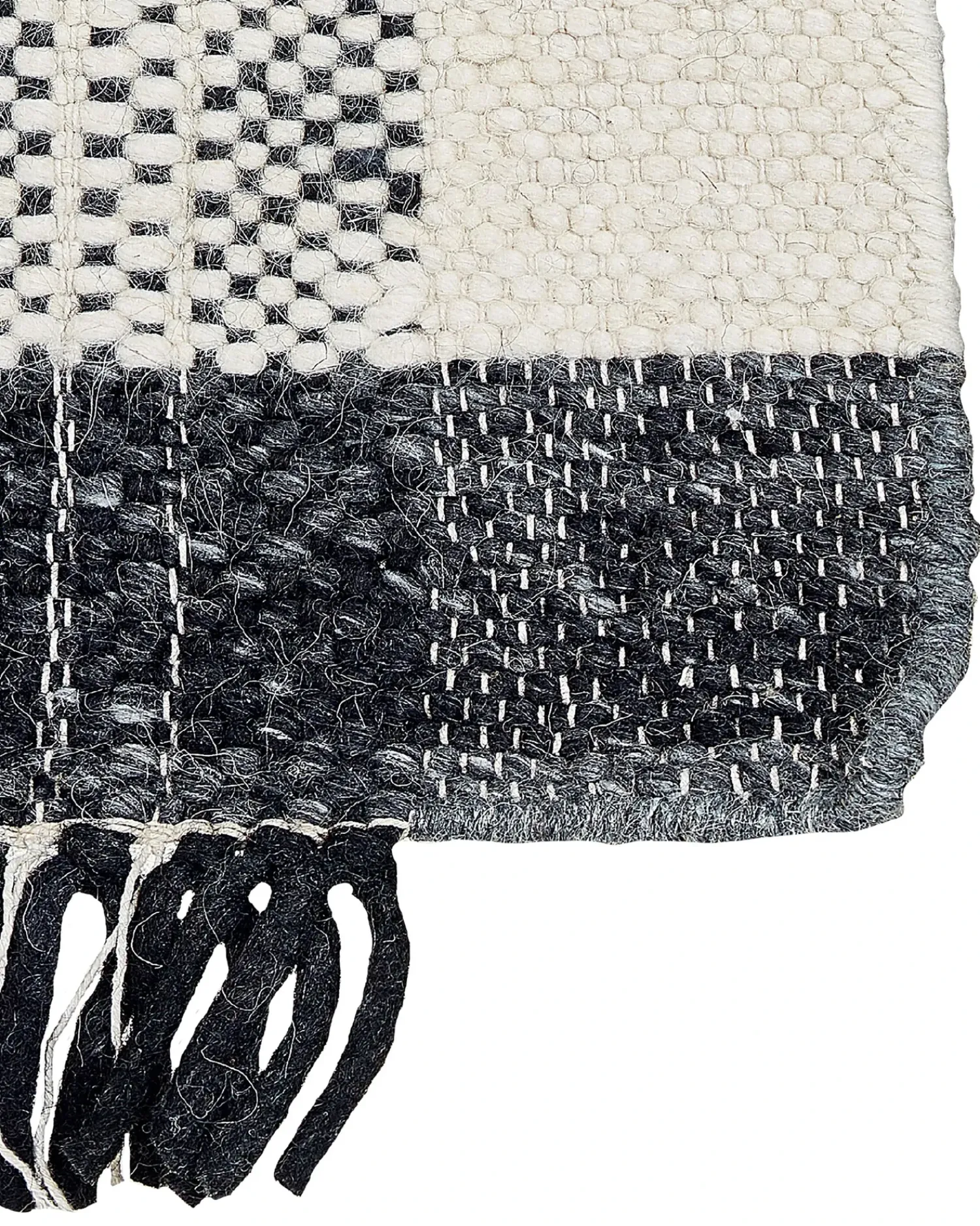 Outlet Beliani Tappeto KETENLI Bianco Lana Bianco Nero