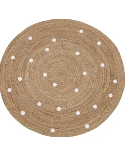 Discount Beliani Tappeto KHARRA Beige ø 140 cm Iuta Beige Bianco