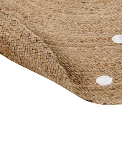 Discount Beliani Tappeto KHARRA Beige ø 140 cm Iuta Beige Bianco