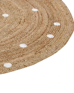 Discount Beliani Tappeto KHARRA Beige ø 140 cm Iuta Beige Bianco