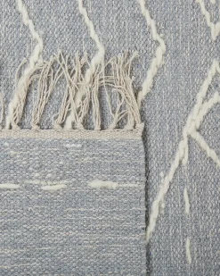 Outlet Beliani Tappeto KHENIFRA Grigio chiaro Cotone Bianco Grigio