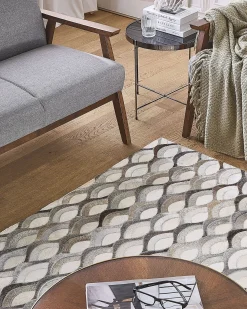Sale Beliani Tappeto KIRCA Beige Pelle naturale Beige Marrone