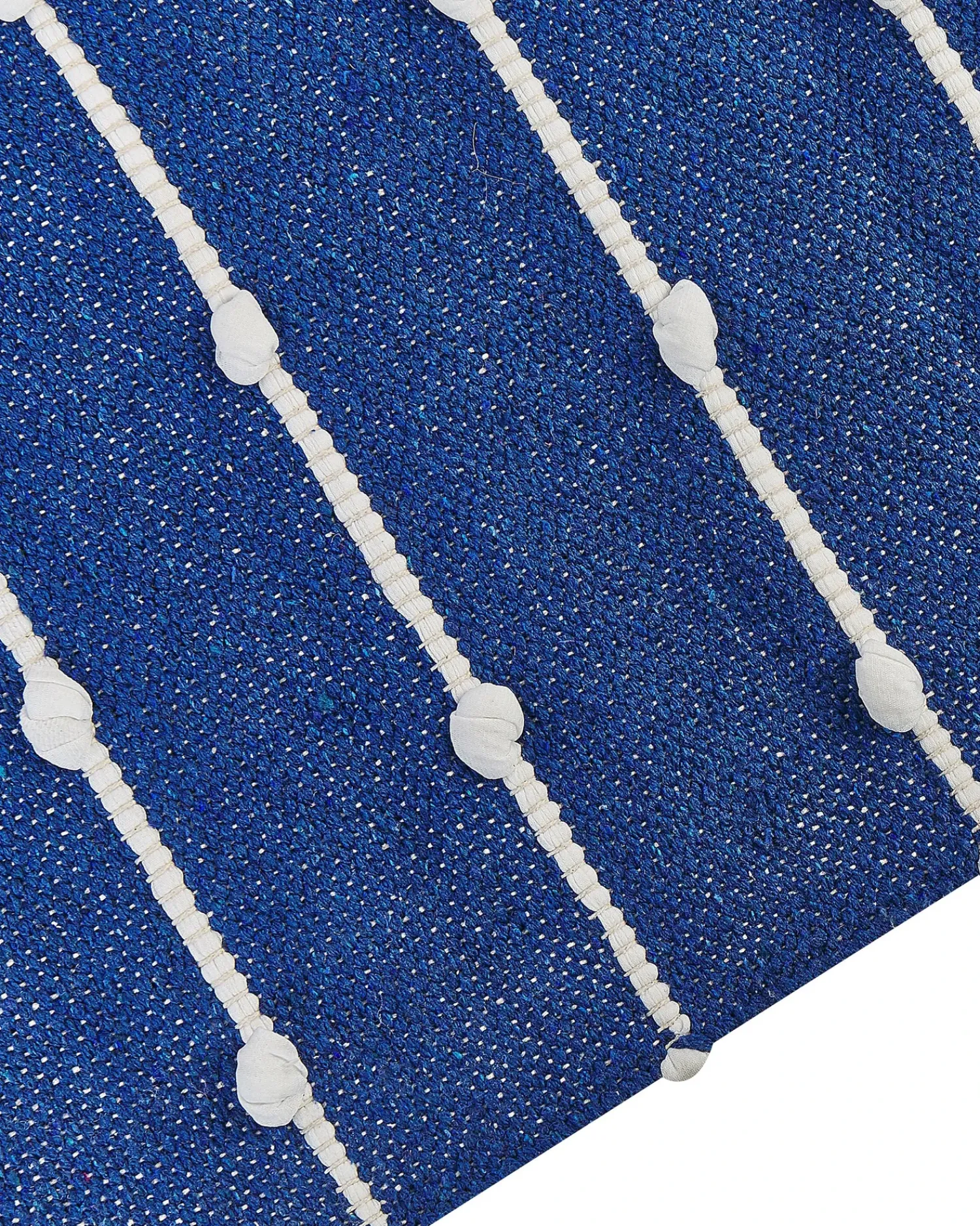 Hot Beliani Tappeto KONDHALI Blu 80 x 150 cm Cotone Beige Blu