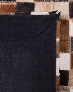 Beliani Tappeto KONYA Marrone 160 x 230 cm Pelle naturale Beige Marrone Nero Multicolore