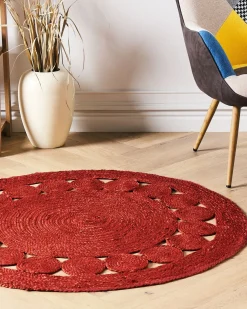 Online Beliani Tappeto KOYUNLU ø 120 cm Iuta Rosso