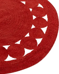 Online Beliani Tappeto KOYUNLU ø 120 cm Iuta Rosso