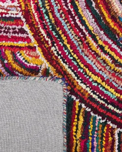 Hot Beliani Tappeto KOZAN Multicolore 160 x 230 cm Cotone Blu Multicolore Rosa Rosso Viola