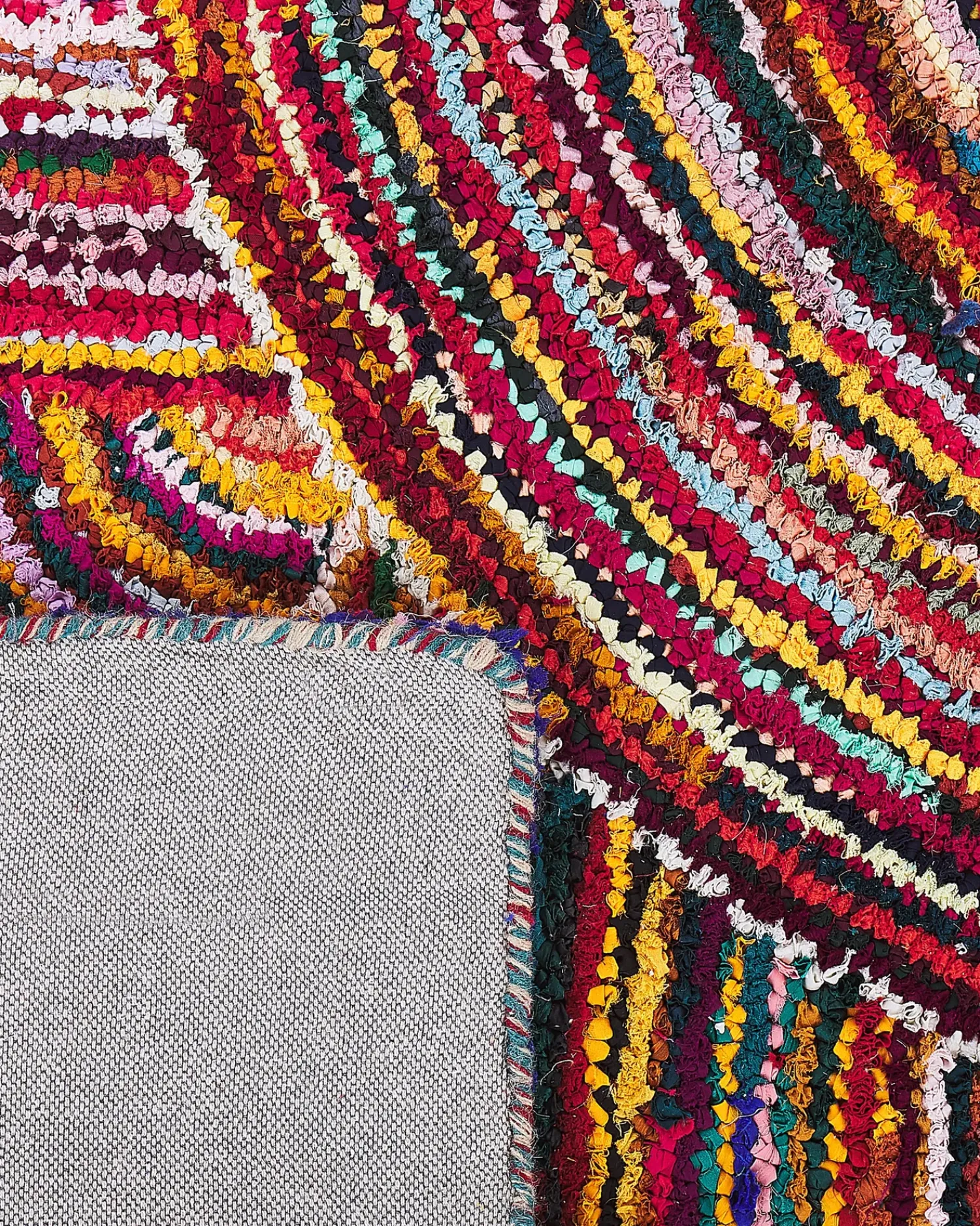 Hot Beliani Tappeto KOZAN Multicolore 160 x 230 cm Cotone Blu Multicolore Rosa Rosso Viola