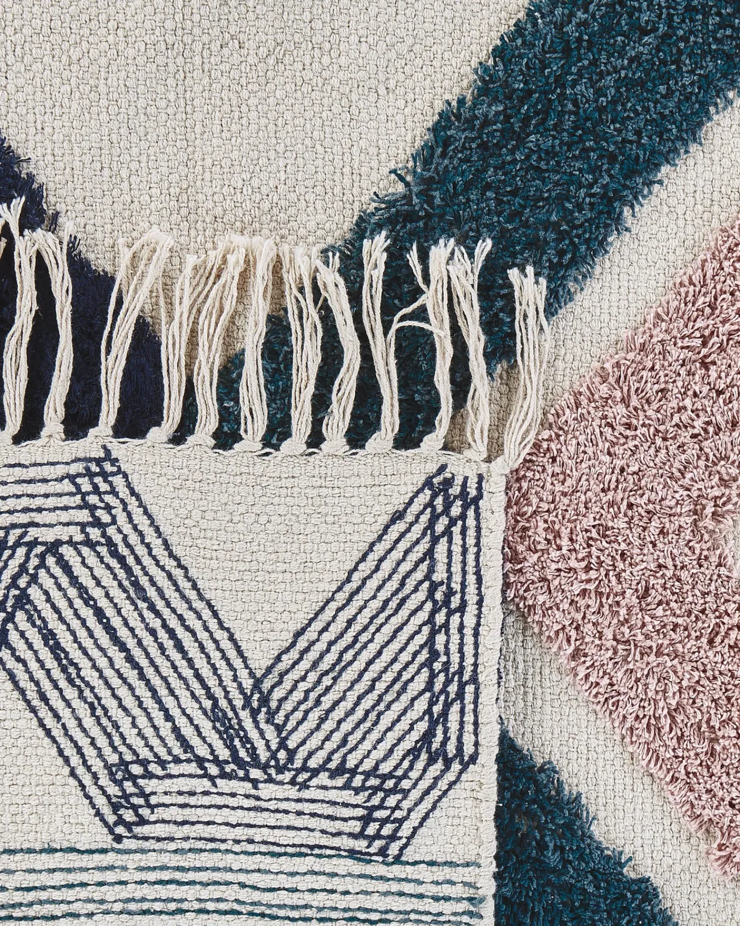 Clearance Beliani Tappeto KOZLU Multicolore Cotone Beige Blu Multicolore