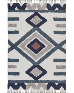Clearance Beliani Tappeto KOZLU Multicolore Cotone Beige Blu Multicolore
