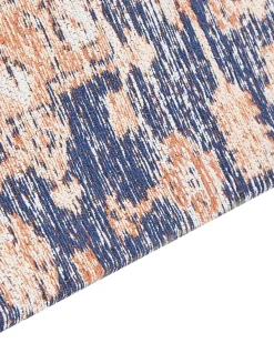 Outlet Beliani Tappeto KURIN Blu Cotone Rosso Blu