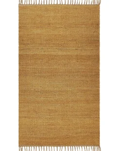 Outlet Beliani Tappeto LUNIA Senape 80 x 150 cm Iuta Giallo Marrone