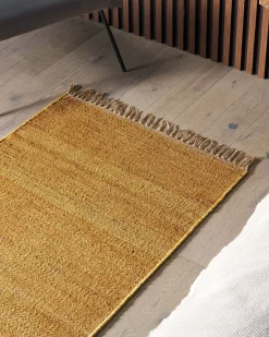 Outlet Beliani Tappeto LUNIA Senape 80 x 150 cm Iuta Giallo Marrone