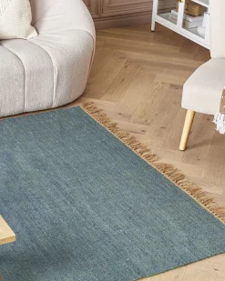 Discount Beliani Tappeto LUNIA Turchese 160 x 230 cm Iuta Marrone Blu