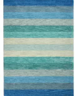 Clearance Beliani Tappeto MAILSI Blu 140 x 200 cm Lana Blu Grigio Verde