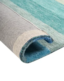 Clearance Beliani Tappeto MAILSI Blu 140 x 200 cm Lana Blu Grigio Verde