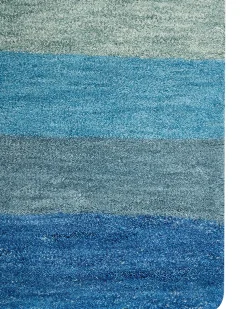 Clearance Beliani Tappeto MAILSI Blu 140 x 200 cm Lana Blu Grigio Verde