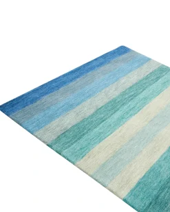 Clearance Beliani Tappeto MAILSI Blu 140 x 200 cm Lana Blu Grigio Verde