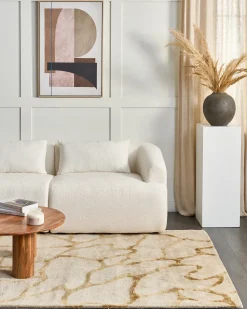 Discount Beliani Tappeto MAKOLA 160 x 230 cm Viscosa Beige