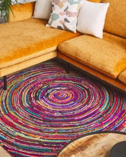Clearance Beliani Tappeto MALATYA Multicolore Giallo Rosa Rosso Viola Multicolore