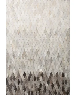 Sale Beliani Tappeto MALDAN Beige Pelle naturale Beige Bianco Grigio Marrone Nero