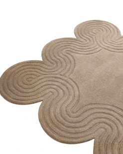 Outlet Beliani Tappeto MALVAN Tortora 160 x 230 cm Lana Beige