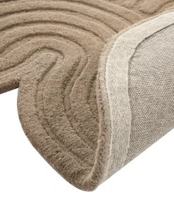 Outlet Beliani Tappeto MALVAN Tortora 160 x 230 cm Lana Beige