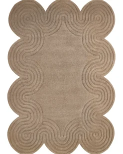 Outlet Beliani Tappeto MALVAN Tortora 160 x 230 cm Lana Beige