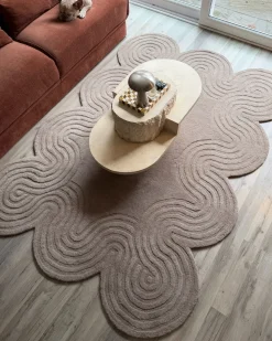 Outlet Beliani Tappeto MALVAN Tortora 160 x 230 cm Lana Beige
