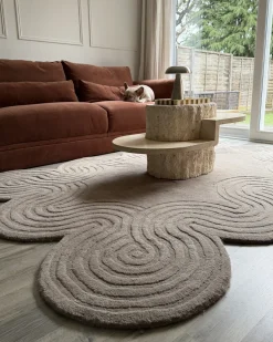 Outlet Beliani Tappeto MALVAN Tortora 160 x 230 cm Lana Beige