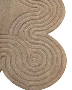 Outlet Beliani Tappeto MALVAN Tortora 160 x 230 cm Lana Beige