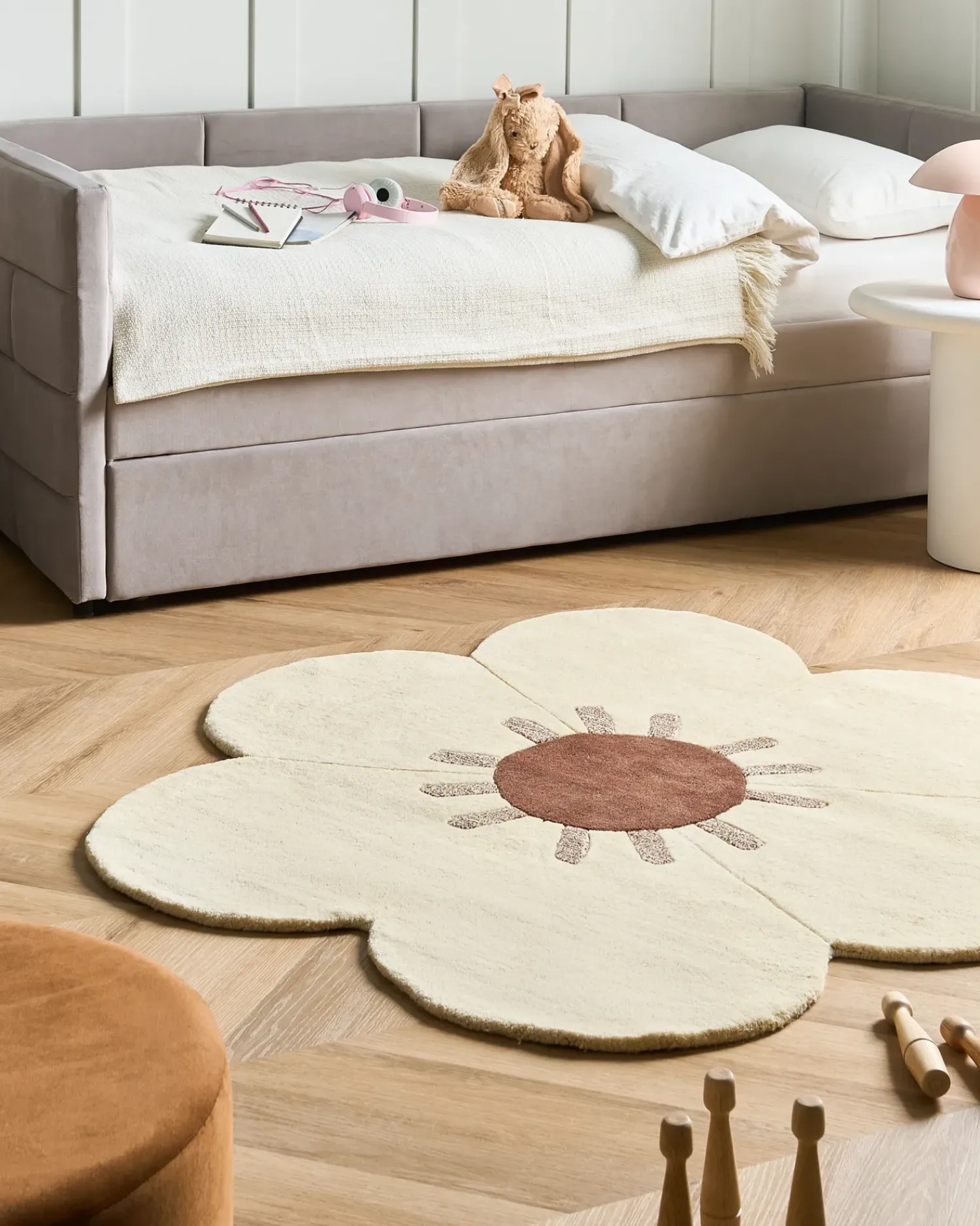Hot Beliani Tappeto MANALI ø 140 cm Lana Beige