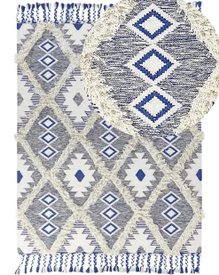 Hot Beliani Tappeto MANAVGAT Beige chiaro Cotone Beige Blu