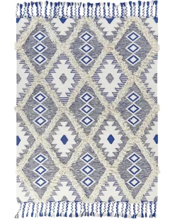 Hot Beliani Tappeto MANAVGAT Beige chiaro Cotone Beige Blu