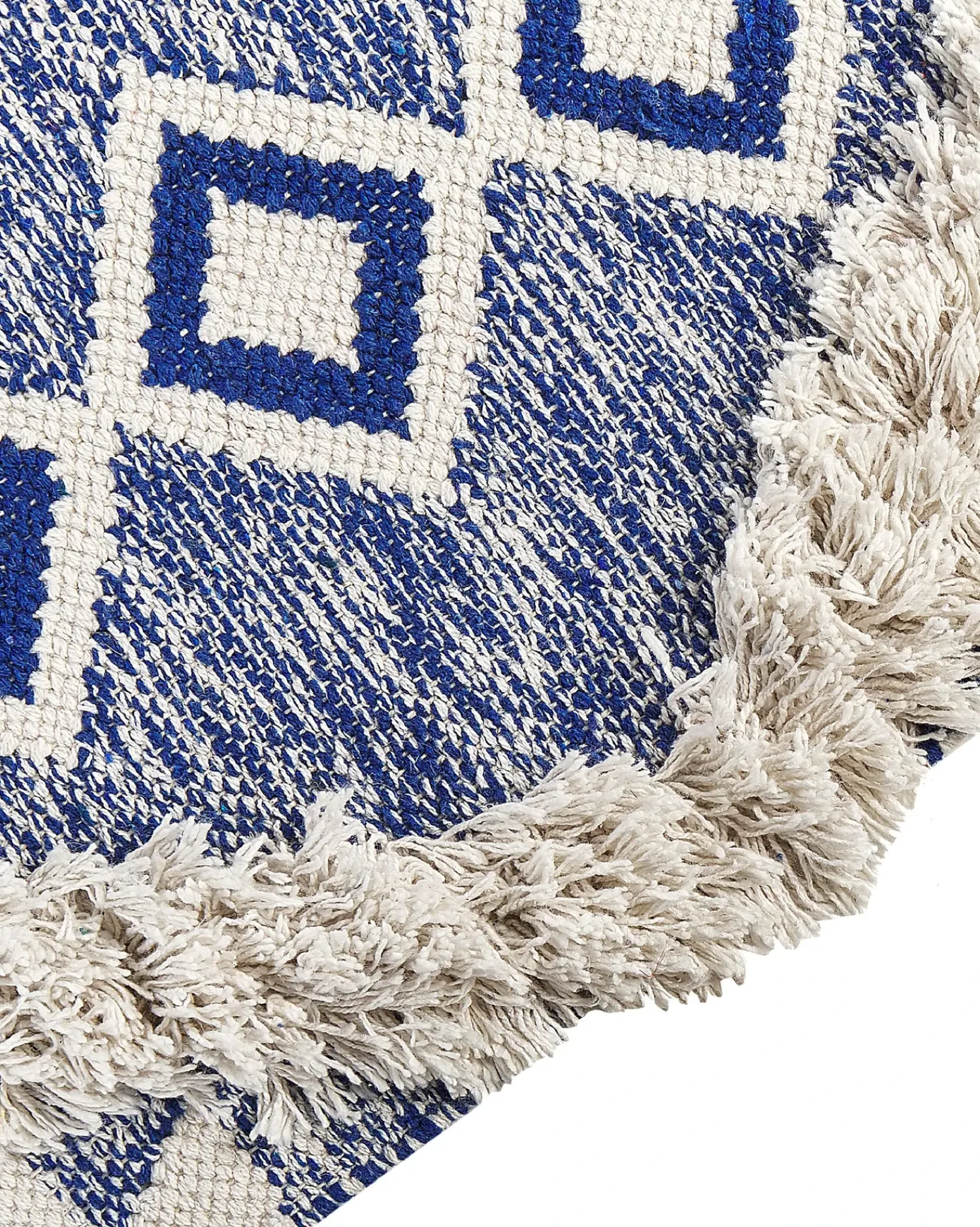 Online Beliani Tappeto MANAVGAT Beige chiaro Cotone Beige Blu