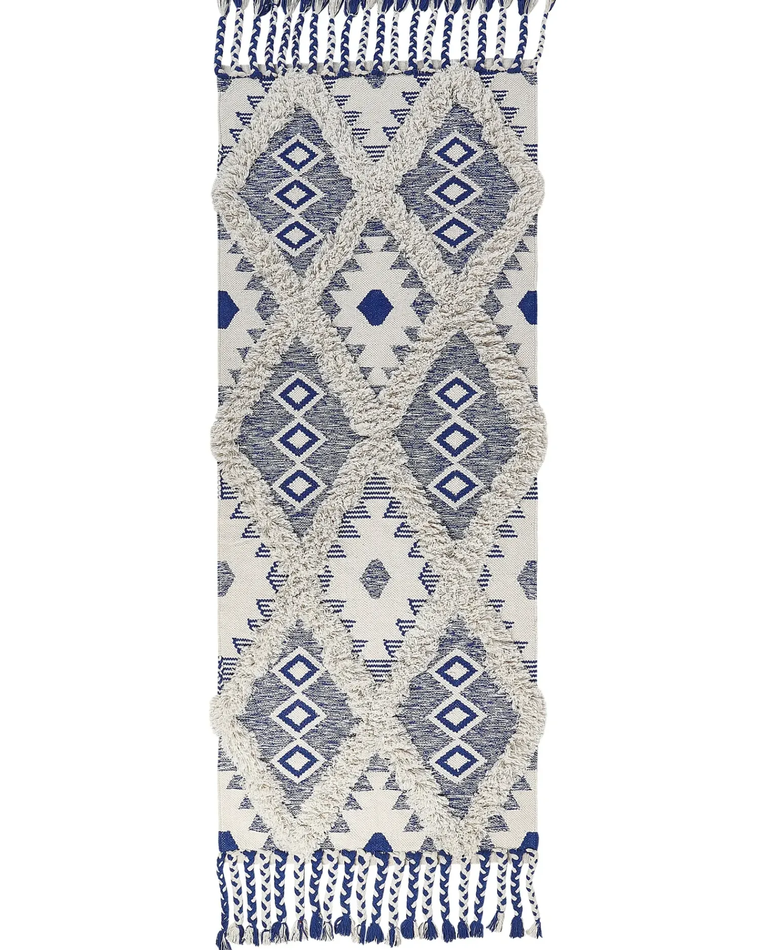 Online Beliani Tappeto MANAVGAT Beige chiaro Cotone Beige Blu