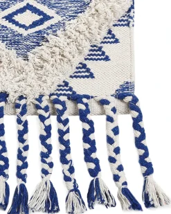 Online Beliani Tappeto MANAVGAT Beige chiaro Cotone Beige Blu