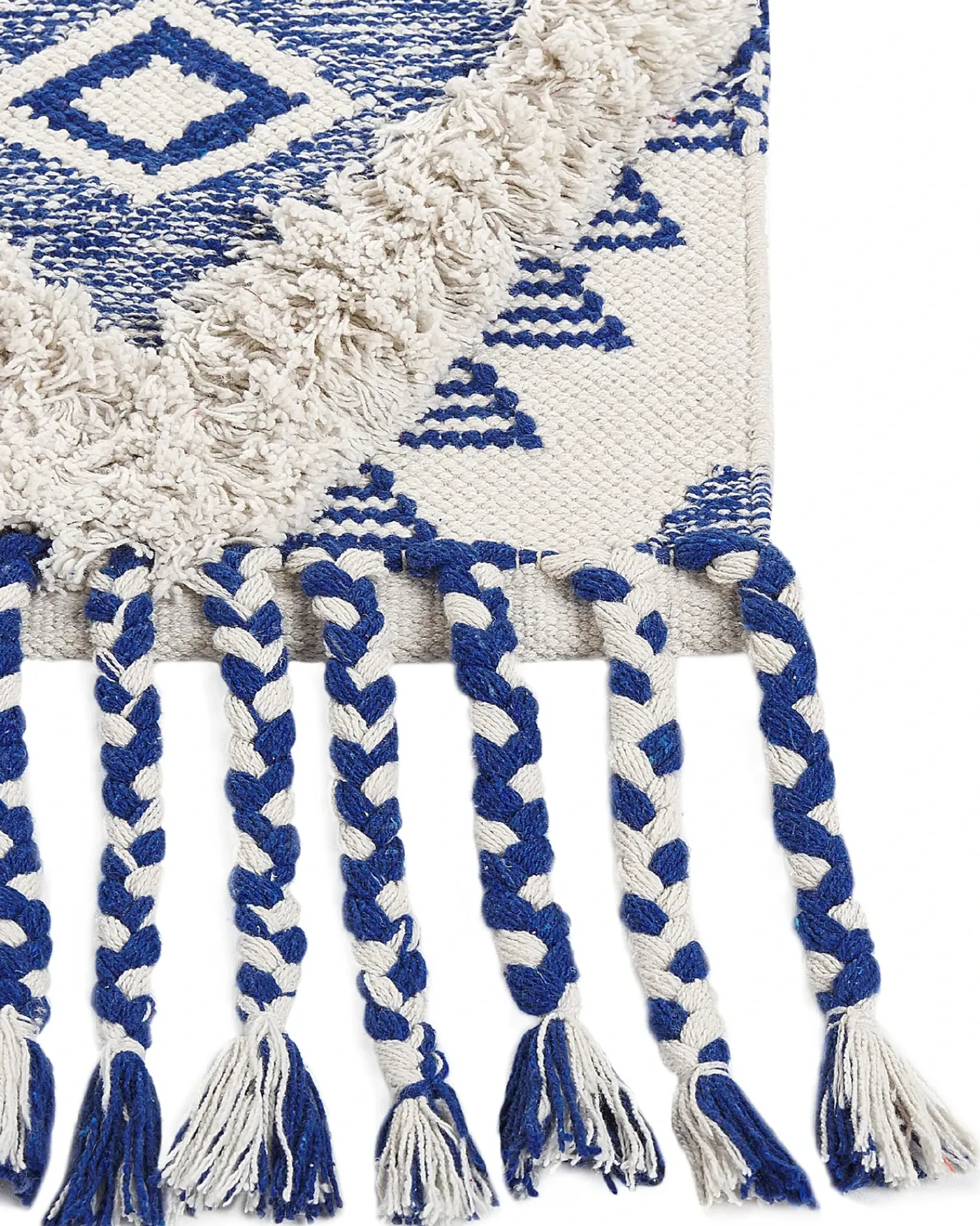 Online Beliani Tappeto MANAVGAT Beige chiaro Cotone Beige Blu