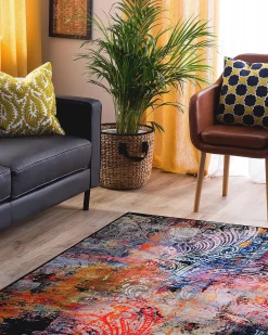 Outlet Beliani Tappeto MARDIN Multicolore Blu Grigio Multicolore Viola