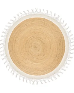 Sale Beliani Tappeto MARTS Bianco Iuta Bianco Beige
