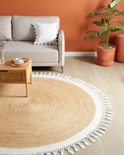 Sale Beliani Tappeto MARTS Bianco Iuta Bianco Beige