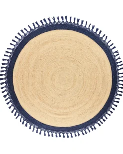 Outlet Beliani Tappeto MARTS Blu scuro Iuta Beige Blu
