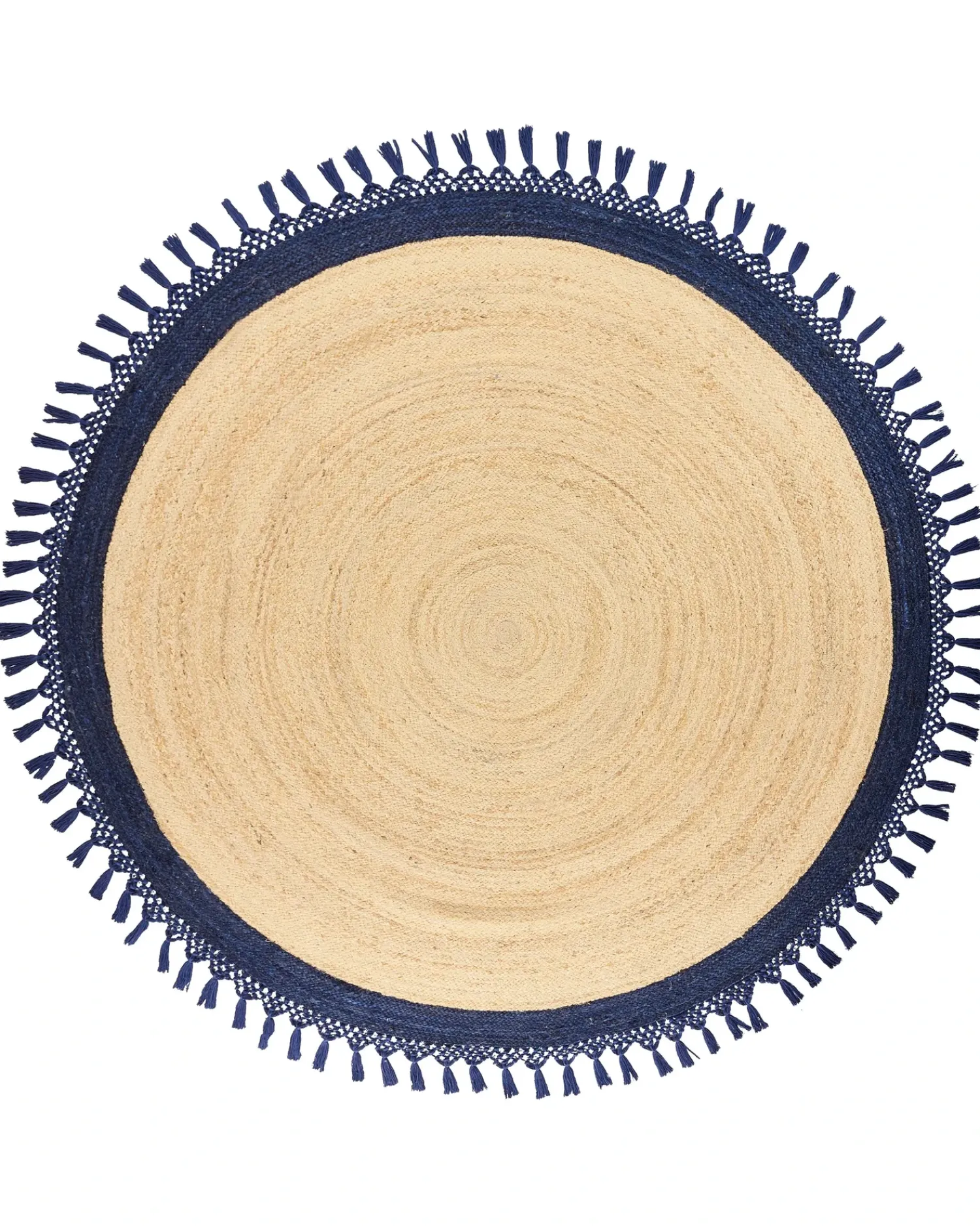 Outlet Beliani Tappeto MARTS Blu scuro Iuta Beige Blu