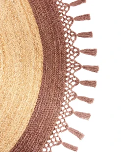 Beliani Tappeto MARTS Marrone Iuta Beige Marrone