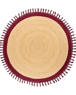 Sale Beliani Tappeto MARTS Rosso scuro Iuta Beige Rosso