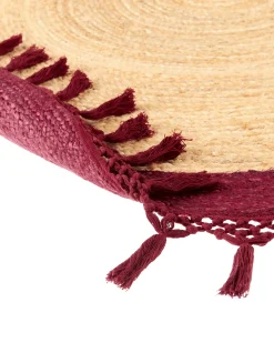 Sale Beliani Tappeto MARTS Rosso scuro Iuta Beige Rosso