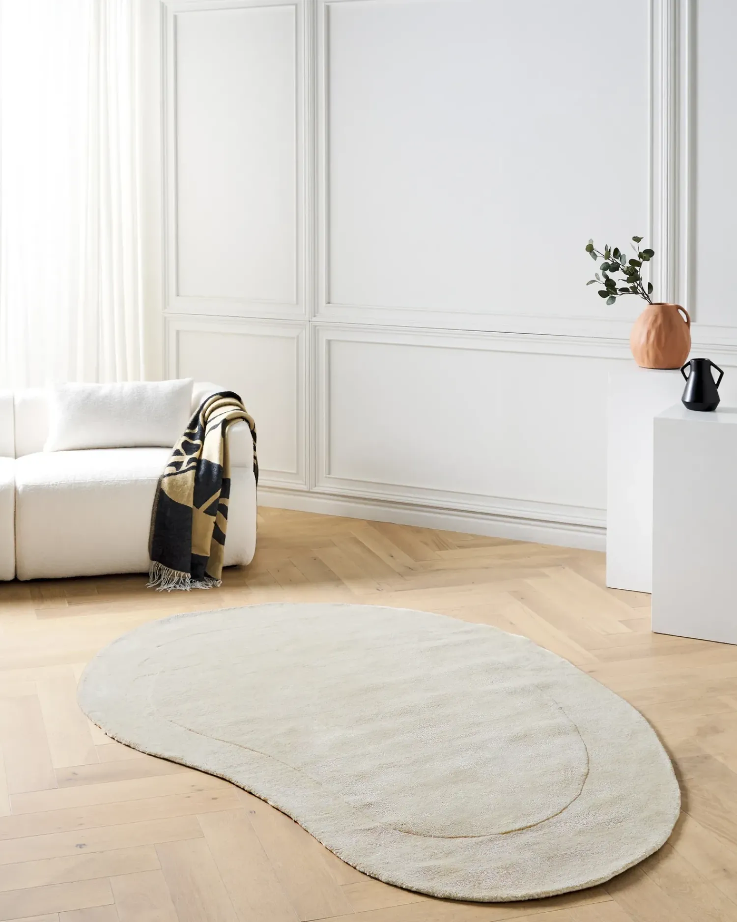 Outlet Beliani Tappeto MASSO chiaro 160 x 230 cm Viscosa Beige