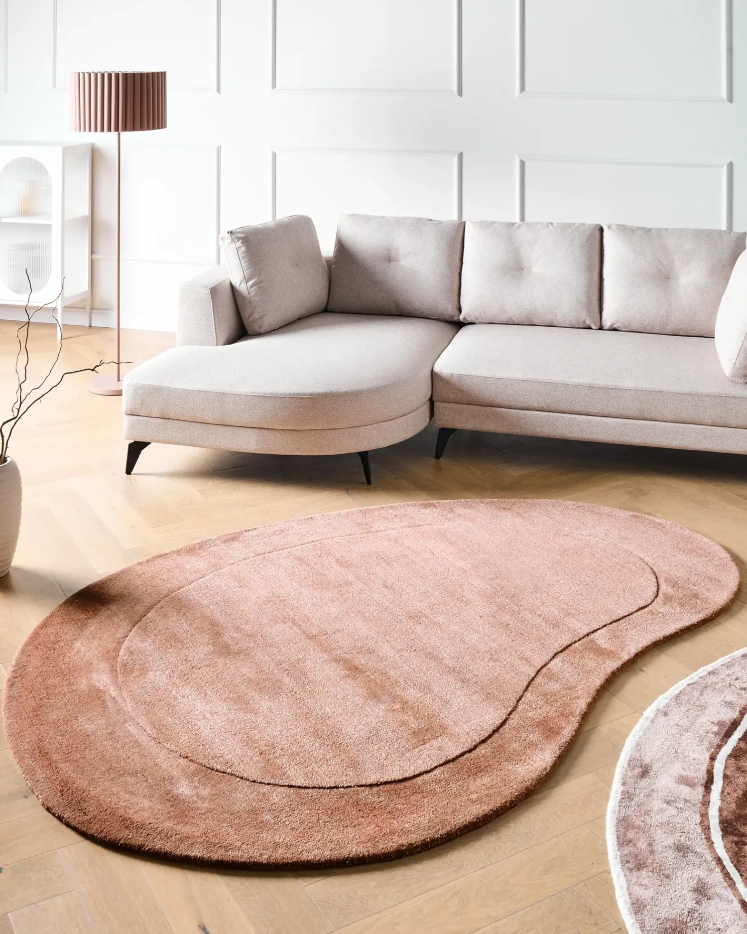 Hot Beliani Tappeto MASSO dorato 160 x 230 cm Viscosa Marrone