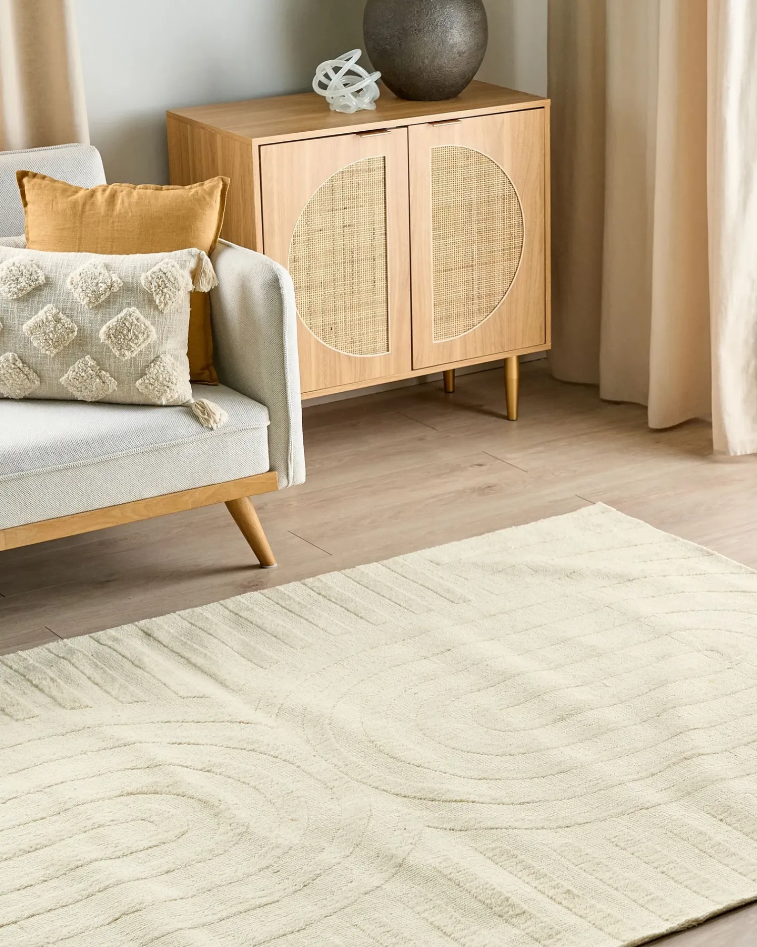 New Beliani Tappeto MASTUNG Lana Beige